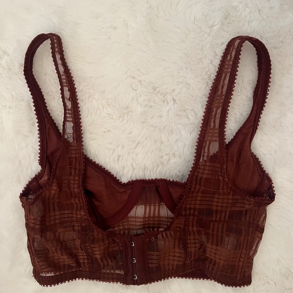 Urban Outfitters Out from Under Geo Mesh Plunging Bustier top - Picture 3 of 3